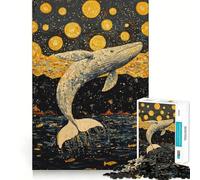 Puzzle "Balena che salta tra le stelle" da 1000 pezzi per ragazzi,gioco stimolante per la mente,montaggio sicuro e stabile,divertimento assicurato per tutta la famiglia,attività serale (38x26cm)