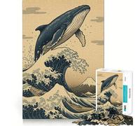 Puzzle "Balena che salta un'onda" per ragazzi,1000 pezzi,gioco stimolante per la mente,montaggio sicuro e attività di gruppo per i propri cari (50x75cm)