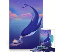 Puzzle "Balena e Barca" da 1000 pezzi,gioco di memoria,divertente,con bordi lisci e incastro perfetto,un modo divertente per riempire le ore vuote (38x26cm)