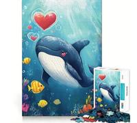 Puzzle "Balena innamorata" da 1000 pezzi,gioco creativo per sviluppare le capacità cognitive,componenti robusti e facili da tagliare,ideale per i viaggi,gioco per allenare la mente (38x52cm)