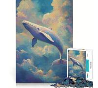 Puzzle "Balena nel cielo" con 1000 pezzi,gioco di memoria,taglio di precisione,sfida interattiva per la mente,ideale per la casa (38x26cm)