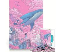 Puzzle "Balena nel cielo con bambina" da 1000 pezzi,divertente e stimolante per la memoria,di qualità professionale,ideale come regalo per chi ama stimolare la mente (50x75cm)