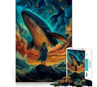 Puzzle "Balena nel cielo" da 1000 pezzi,gioco di memoria,divertente,con bordi lisci e incastro perfetto,un modo divertente per riempire le ore vuote (38x52cm)