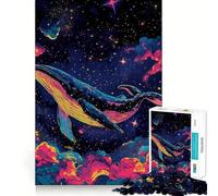 Puzzle Balena nello Spazio da 1000 pezzi,gioco di costruzione che mette alla prova la concentrazione,montaggio sicuro e preciso,divertimento per le vacanze al chiuso (50x75cm)