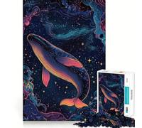 Puzzle "Balena nello spazio" da 1000 pezzi,gioco di memoria,taglio di precisione,attività creativa interattiva per allenare la mente a casa (50x75cm)