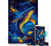 Puzzle "Balena nello spazio" da 1000 pezzi,gioco per lo sviluppo delle capacità cognitive,superficie liscia e priva di sbavature,attività rilassante di gruppo al chiuso (38x26cm)