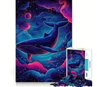 Puzzle "Balena nello spazio" per ragazzi,1000 pezzi,gioco di memoria divertente,superficie liscia e senza sbavature,regalo di compleanno,rompicapo (38x52cm)