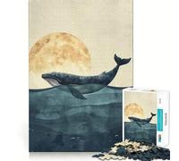 Puzzle "Balena sotto la luna" da 1000 pezzi Divertimento con la memoria,taglio di qualità professionale,regalo pensato per stimolare la mente (38x26cm)