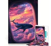 Puzzle "Balena tra le nuvole" da 1000 pezzi,gioco di memoria,divertente,con bordi lisci e incastro perfetto,un modo divertente per riempire le ore vuote (38x52cm)
