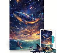 Puzzle "Balena tra le stelle" da 1000 pezzi,divertente da giocare,senza sbavature,con pezzi ben tagliati,portatile e adatto ai viaggi (38x26cm)