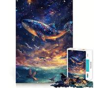 Puzzle "Balena tra le stelle" da 1000 pezzi,gioco di abilità mentale,incastro stabile,parti che non si spostano,passatempo divertente per i lunghi weekend (38x52cm)