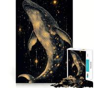 Puzzle "Balena tra le stelle" da 1000 pezzi,gioco di memoria,taglio di precisione,attività creativa interattiva per stimolare la mente a casa (38x26cm)