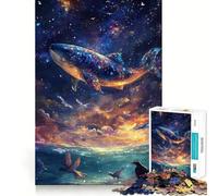 Puzzle "Balena tra le stelle" per ragazzi,1000 pezzi,gioco di memoria divertente,superficie liscia e senza sbavature,regalo di compleanno,rompicapo (50x75cm)