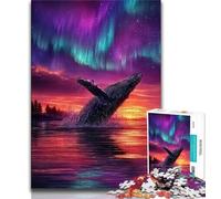 Puzzle Balene al tramonto 1000 pezzi per adulti, regalo per ammazzare il tempo durante le vacanze a casa Ogni pezzo è unico Gioco divertente e stimolante per tutta la famiglia (38x26cm)