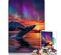 Puzzle Balene al Tramonto per Adolescenti, Gioco di Ruolo Stimolante, Ogni Pezzo è Unico - Gioco Stimolante e Divertente per la Famiglia 38x26cm