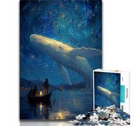 Puzzle "Balene nel cielo stellato" per adolescenti, stimolanti giochi di ruolo, ogni pezzo è unico - stimolante gioco di divertimento per tutta la famiglia, 75x50cm