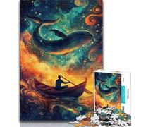 Puzzle Balene nello Spazio per Adulti 1000 Puzzle, Gioco per Famiglie Antistress Sfida Difficile Regali di Babbo Natale Segreto 38x26cm