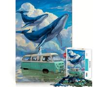Puzzle "Balene sopra Van" per adulti,1000 pezzi,gioco di logica e divertimento mentale,tecnologia di taglio laser avanzata,sfida divertente per i momenti di attesa (38x52cm)