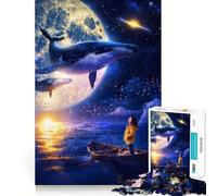 Puzzle "Balene Sussurranti" da 1000 pezzi,gioco di concentrazione mentale,taglio di precisione,bordi lisci,gioco significativo per costruire connessioni (38x26cm)