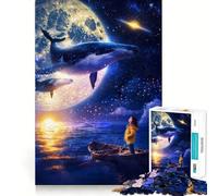 Puzzle "Balene Sussurranti" per ragazzi,1000 pezzi,gioco di memoria divertente,superficie liscia e senza sbavature,regalo di compleanno,rompicapo (50x75cm)