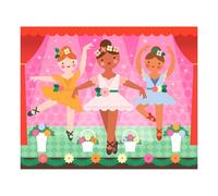 Puzzle ballerine 2-in-1 a doppia faccia PETIT COLLAGE, 49 pezzi