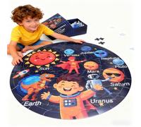 Puzzle Bambini Pianeti,Puzzle da Pavimento 80Pcs,Jumbo Sistema Solare Puzzle Per Bambini,Puzzle Pezzi Grandi,Giochi Spazio e Bambino3-10Anni,Puzzle Sistema Solare Idea Regalo di compleanno e Natale