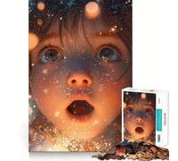 Puzzle "Bambino sorpreso con luci scintillanti" da 1000 pezzi per adulti, gioco intelligente per interni, taglio preciso, regalo adorabile 38x52cm