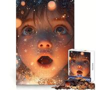 Puzzle "Bambino sorpreso con luci scintillanti" da 1000 pezzi per adulti, gioco intelligente per interni, taglio preciso, regalo adorabile 38x52cm