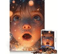 Puzzle "Bambino sorpreso con luci scintillanti" per ragazzi, 1000 pezzi, stimola la memoria, divertente e rilassante, con bordi precisi, regalo artistico 38x26cm