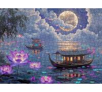 Puzzle Barca luna - Puzzle 3000 Pezzi per Adulti - Puzzles Giochi Rilassamento e Intelligence - Bene Confezionamento in Scatola - Stampa ad Alta Definizione - Puzzles Legno Impegnativi s7h-175