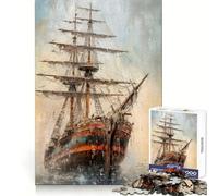 Puzzle "Barca nella nebbia" da 1000 pezzi per ragazzi, esercizio di ragionamento, attività rilassante, bordi di alta qualità, elegante regalo di Natale (38x26cm)