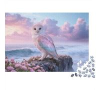 Puzzle Barn Owl 1000 Pezzi Per Bambini E Adulti, Gioco Di Squadra, Difficile Sfida Rompicapo Con Pink Flowers, Regalo Originale 52x38cm/1000pcs