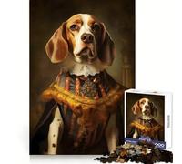 Puzzle barocco Beagle da 1000 pezzi per adolescenti Pensa che il tempo di allenamento sia ben speso Bordi definiti Regalo festivo (38x52cm)