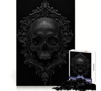 Puzzle barocco con teschio nero per adulti, 1000 pezzi, stimolante per la mente, passatempo rilassante, ad incastro solido, regalo premuroso (38x26cm)