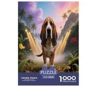 Puzzle Basset Hound 1000 Pezzi Per Adulti, Rompicapo Con Dog Forest, Divertimento in Famiglia, Idea Regalo 38x26cm/1000pcs