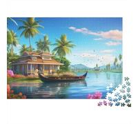 Puzzle Beach House Composto Da 1000 Pezzi, Puzzle Tropical Scenery Adulti, Gioco Diabilità Impossibile Puzzle Arte Gioco Intellettivo Familiare Idea Regalo Uomo E Donna 1000pcs (75x50cm)