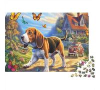Puzzle Beagle 1000 Pezzi Cartone Riciclato Super Difficile Brain Teaser Educativo Apprendimento Beagle Relaxato 52x38cm