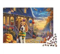 Puzzle Beagle 1000 Pezzi Cartone Spesso Passeggiata Beagle Recinto & Montagna Impossibile Difficile Regalo Compleanno 70x50cm