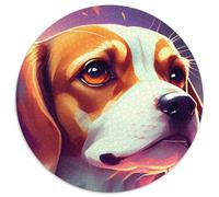 Puzzle Beagle colorato da 1000 pezzi per adulti, puzzle rotondo da 1000 pezzi, adolescenti, coppie e amici per compleanni e Natale (dimensioni 67,5x67,5 cm)