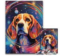 Puzzle Beagle Dog In The Galaxy da 1000 pezzi per adulti, perfetti per riunioni di famiglia, compleanni, feste, 26x38cm/10,23x14,96 pollici
