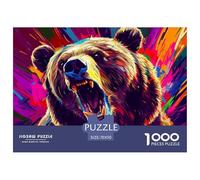 Puzzle Bear A 1000 Pezzi Per Adulti,Vivid Colors Gioco Diabilità Impossibile Puzzle Pittura Gioco Intellettivo Familiare Regalo Per Amore E Amico 70x50cm/1000pcs