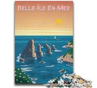 Puzzle Belle-Ile-en-Mer 1000 pezzi per adulti, dai 14 anni in su, rompicapo per famiglie, regali di compleanno per Natale, 1000 pezzi (26x38cm)
