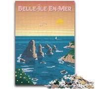 Puzzle Belle-Ile-en-Mer da 2000 pezzi per adolescenti, attività per famiglie con poster abbinato e foglio di quiz per età 14+ 2000 pezzi (70x100cm)