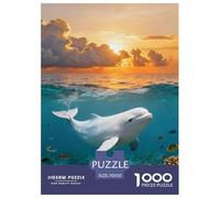 Puzzle Beluga Whale 1000 Pezzi Per Adulti E Ragazzi, Puzzle Con Twilight Coral Reef, Divertimento in Famiglia, Regalo Per Bambini E Adulti 70x50cm/1000pcs