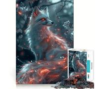 Puzzle bianco Sakura Kitsune per adulti,1000 pezzi,gioco stimolante per la mente,dimensioni uniformi,pezzi precisi,ideale da portare in viaggio,gioco per allenare la mente,regalo (50x75cm)