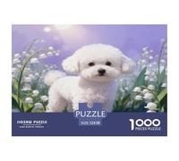 Puzzle Bichon Frise 1000 Pezzi Per Adulti E Ragazzi, Rompicapo Con Lily of The Valley Patch, Difficile Sfida, Regalo Originale 52x38cm/1000pcs