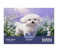 Puzzle Bichon Frise 1000 Pezzi Per Adulti E Ragazzi, Rompicapo Con Lily of The Valley Patch, Difficile Sfida, Regalo Compleanno 70x50cm/1000pcs