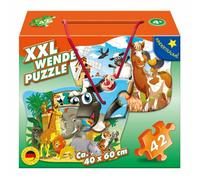 Puzzle bifacciale m.i.c. Animali della fattoria e dello zoo xxl 42 pez