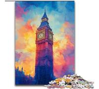 Puzzle Big Ben a Londra per adolescenti, 1000 pezzi, giochi educativi, decorazione per la casa, adatti per la decorazione della scrivania (50x75cm)