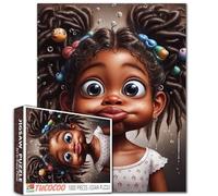 Puzzle Big Eyed Girl 1000 pezzi per adulti Una bambina con capelli ricci e accessori per capelli Puzzle impossibile difficile difficile impegnativo per adulti Perfetto per serate di gioco in famiglia
